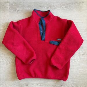 Patagonia Red Fleece with Blue Trim